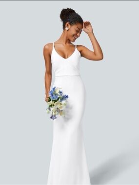 HALARA White Spaghetti-Strap Bridal Gown